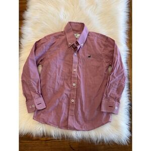 Properly Tied classic fit red gingham long sleeve button down shirt size 5 EUC